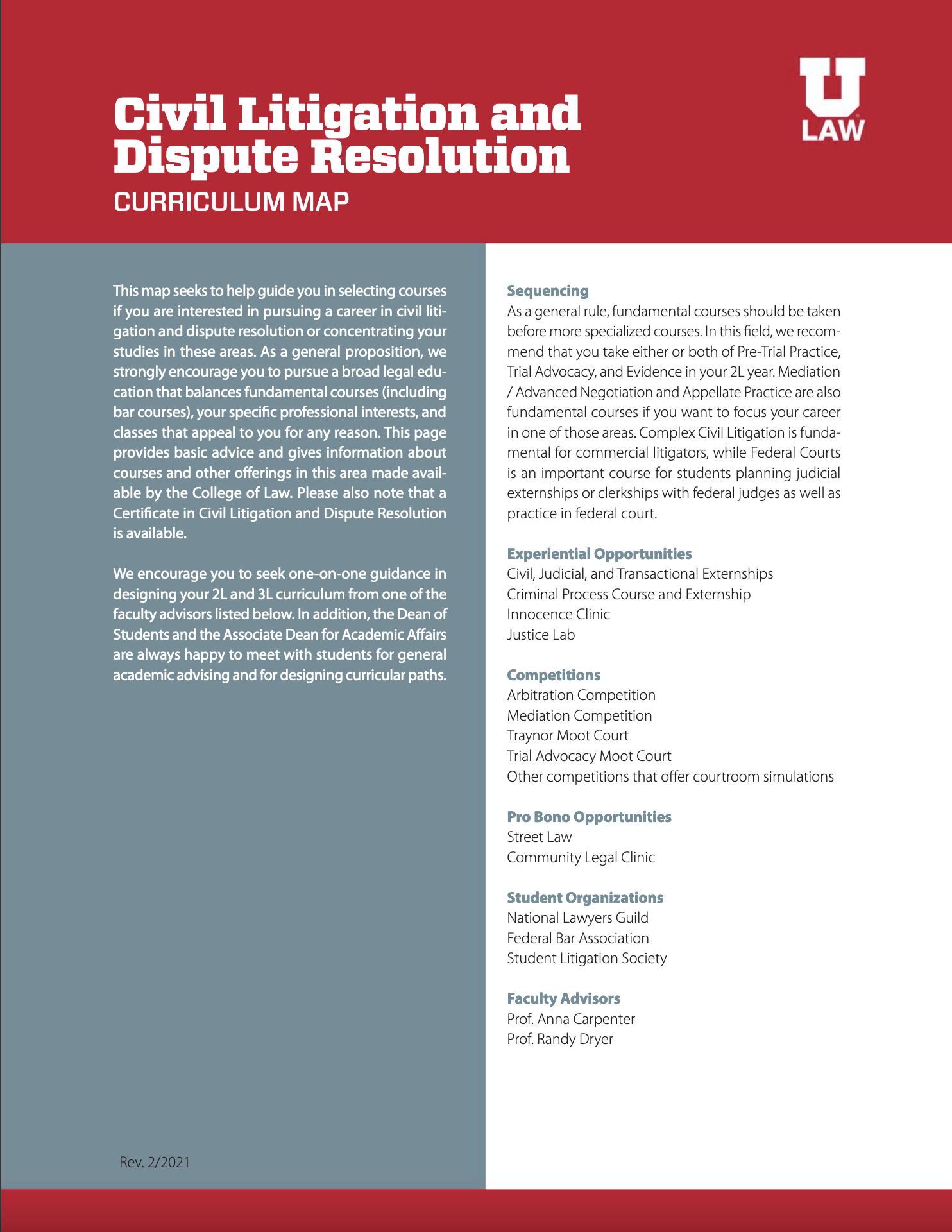 Civil Litigation and Dispute Resolution Curriculum Map