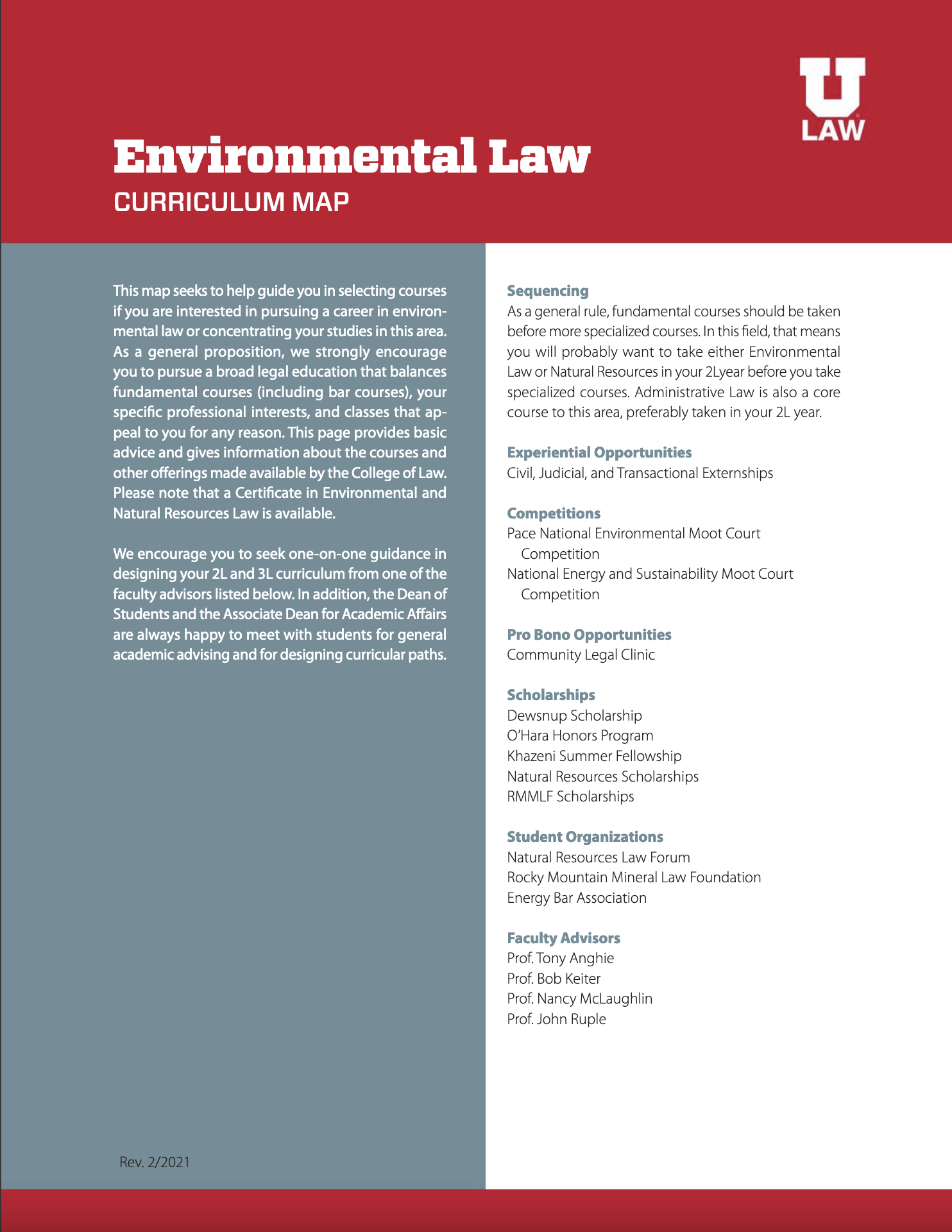 Environmental Law Curriculum Map
