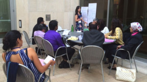 Water Diplomacy Workshop participants practicing negotiation and facilitation skills during a role-play simulation